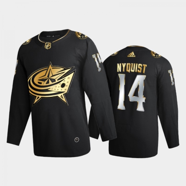 Columbus Blue Jackets Gustav Nyquist #14 2020-21 Golden Edition Black Limited Authentic Jersey