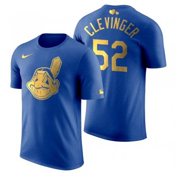 Men's 2020 Father's Day Cleveland Indians Mike Clevinger Blue T-Shirt