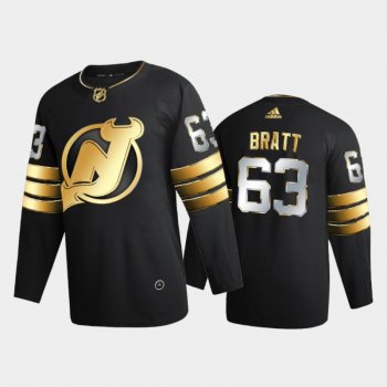 New Jersey Devils jesper bratt #63 2020-21 Golden Edition Black Limited Authentic Jersey