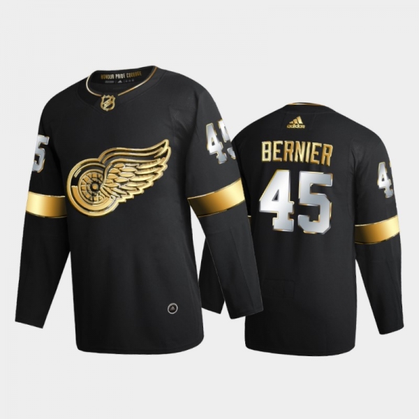 Detroit Red Wings Jonathan Bernier #45 2020-21 Authentic Golden Black Limited Edition Jersey