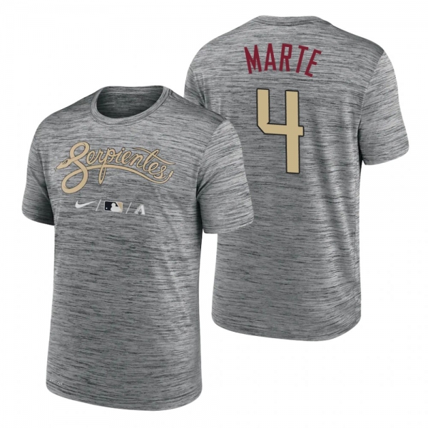 Arizona Diamondbacks Ketel Marte Anthracite 2021 City Connect Practice T-Shirt