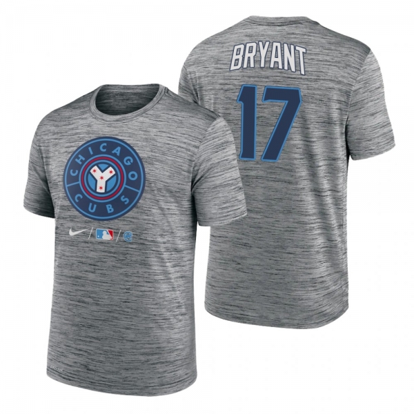 Chicago Cubs Kris Bryant Anthracite 2021 City Connect Practice T-Shirt