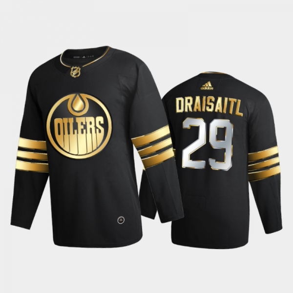 Edmonton Oilers leon draisaitl #29 2020-21 Golden Edition Black Limited Authentic Jersey