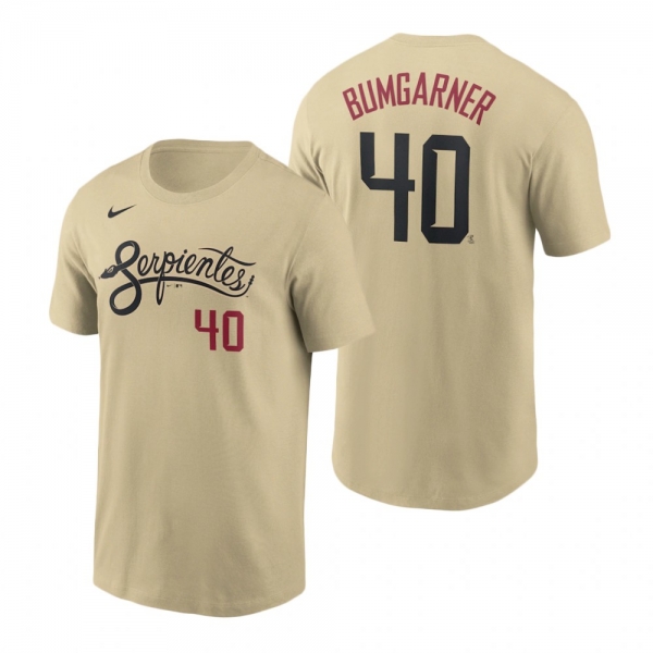 Arizona Diamondbacks Madison Bumgarner Gold 2021 City Connect Name & Number T-Shirt