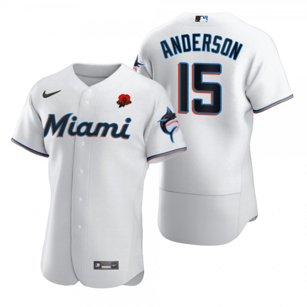 Miami Marlins Brian Anderson White 2021 Memorial Day Authentic Jersey