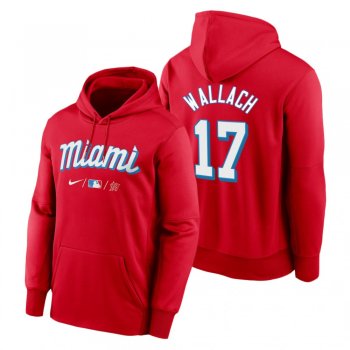 Miami Marlins Chad Wallach Red 2021 City Connect Therma Hoodie