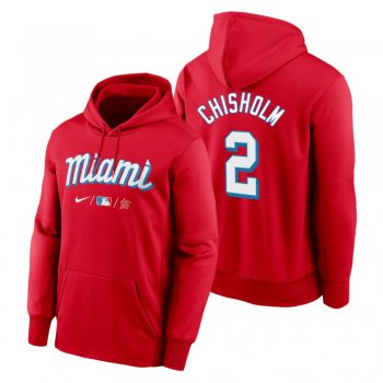 Miami Marlins Jazz Chisholm Red 2021 City Connect Therma Hoodie