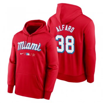 Miami Marlins Jorge Alfaro Red 2021 City Connect Therma Hoodie