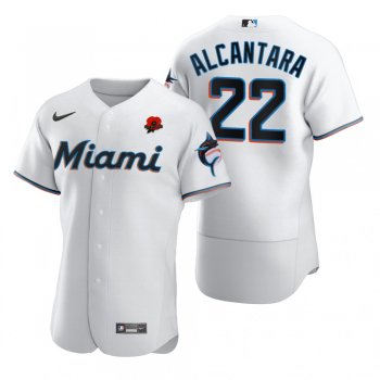 Miami Marlins Sandy Alcantara White 2021 Memorial Day Authentic Jersey