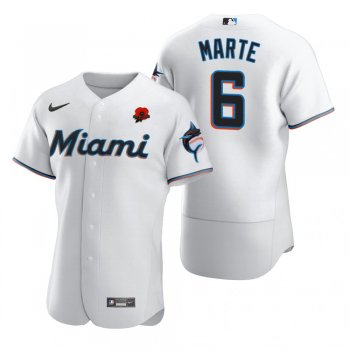 Miami Marlins Starling Marte White 2021 Memorial Day Authentic Jersey