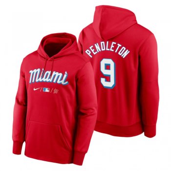 Miami Marlins Terry Pendleton Red 2021 City Connect Therma Hoodie