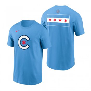 Men's Chicago Cubs Light Blue Graphic T-Shirt 2021 City Connect