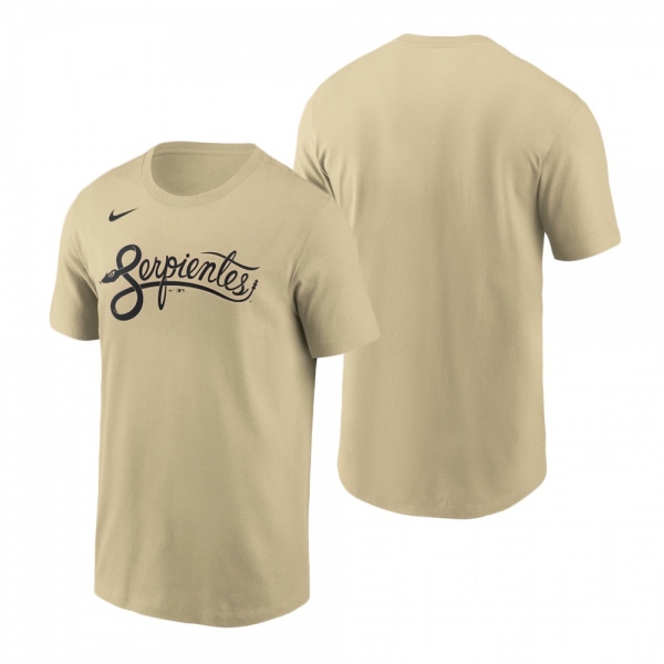 Men's Arizona Diamondbacks Tan Wordmark T-Shirt 2021 City Connect