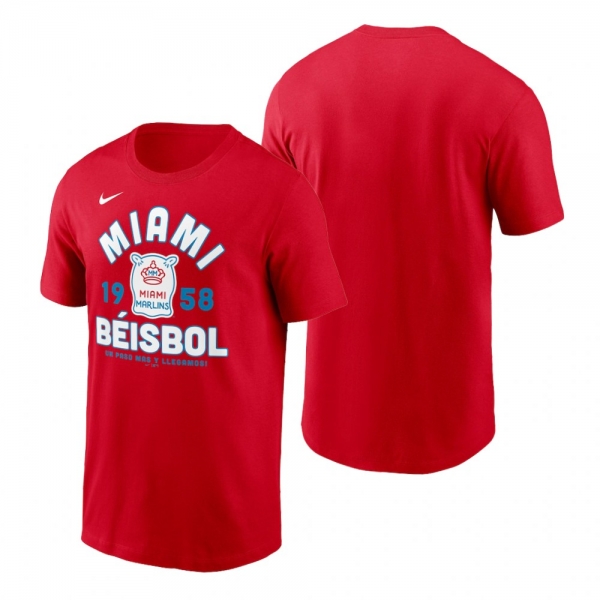 Miami Marlins Red 2021 City Connect Graphic Nike T-Shirt