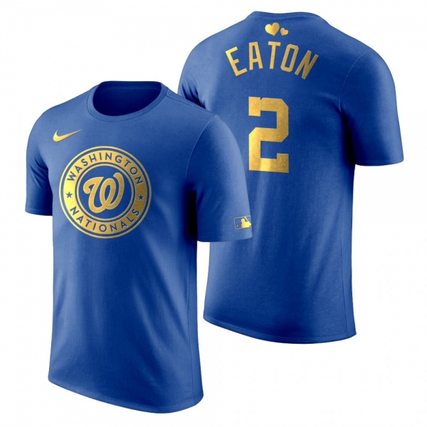 Men's 2020 Father's Day Washington Nationals Adam Eaton Blue T-Shirt