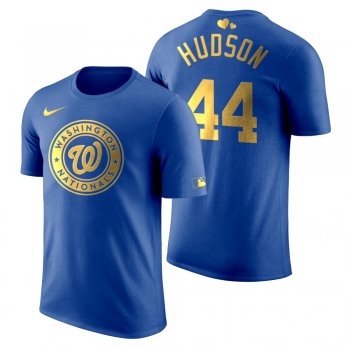 Men's 2020 Father's Day Washington Nationals Daniel Hudson Blue T-Shirt