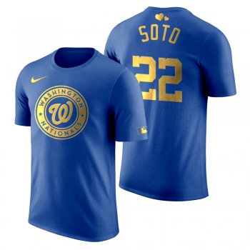 Men's 2020 Father's Day Washington Nationals Juan Soto Blue T-Shirt