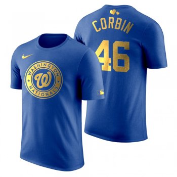 Men's 2020 Father's Day Washington Nationals Patrick Corbin Blue T-Shirt