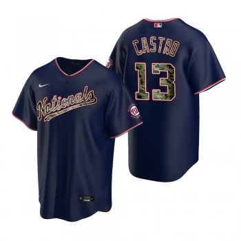 Washington Nationals Starlin Castro Navy 2021 Memorial Day Jersey