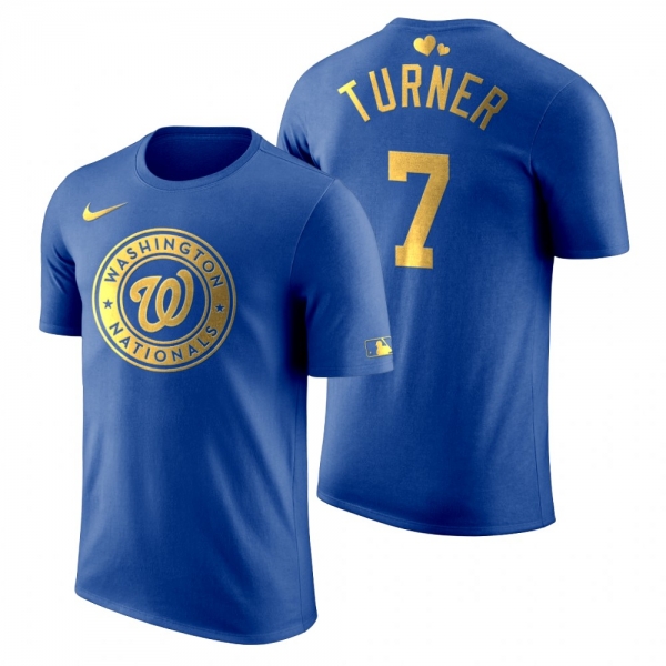 Men's 2020 Father's Day Washington Nationals Trea Turner Blue T-Shirt