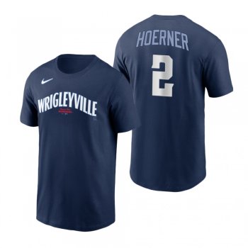 Chicago Cubs Nico Hoerner Navy 2021 City Connect Name Number T-Shirt