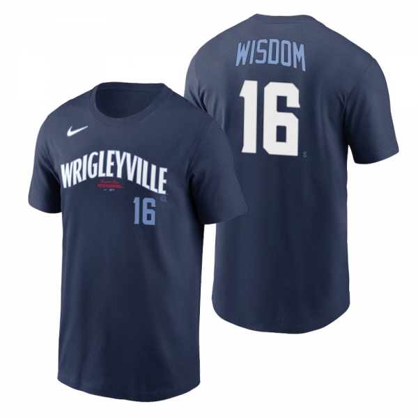 Chicago Cubs Patrick Wisdom Navy 2021 City Connect Wordmark T-Shirt