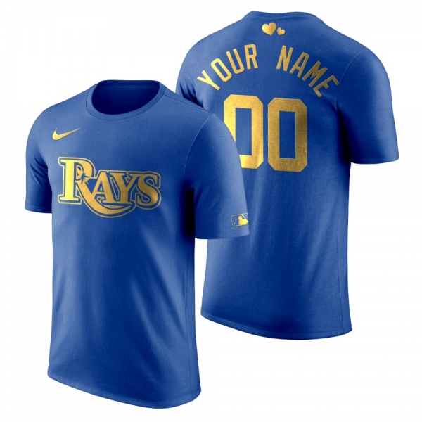 Men's 2020 Father's Day Tampa Bay Rays Custom Blue T-Shirt