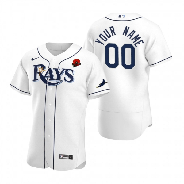 Tampa Bay Rays Custom White 2021 Memorial Day Authentic Jersey