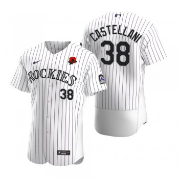 Colorado Rockies Ryan Castellani White Purple 2021 Memorial Day Authentic Jersey