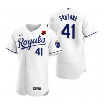 Kansas City Royals Carlos Santana White 2021 Memorial Day Authentic Jersey