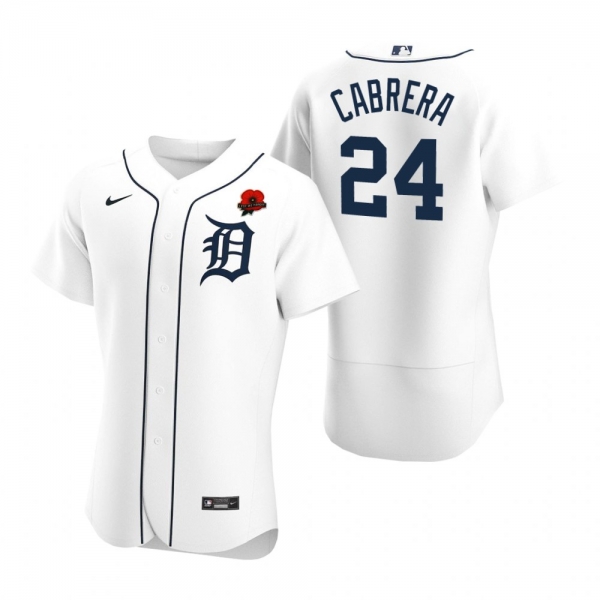 Detroit Tigers Miguel Cabrera Authentic White 2021 Memorial Day Jersey