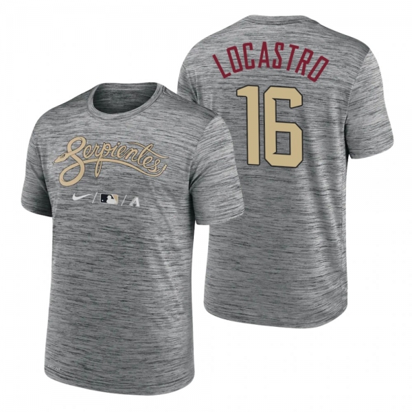 Arizona Diamondbacks Tim Locastro Anthracite 2021 City Connect Practice T-Shirt