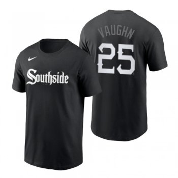 Chicago White Sox Andrew Vaughn Black 2021 City Connect Wordmark T-Shirt