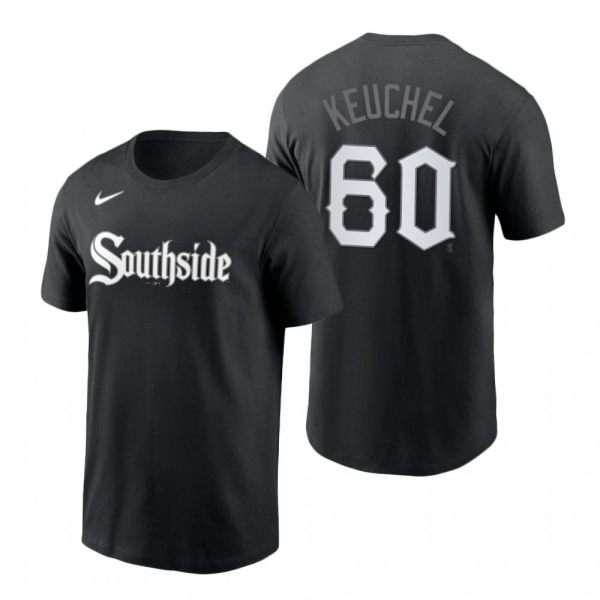 Chicago White Sox Dallas Keuchel Black 2021 City Connect Wordmark T-Shirt