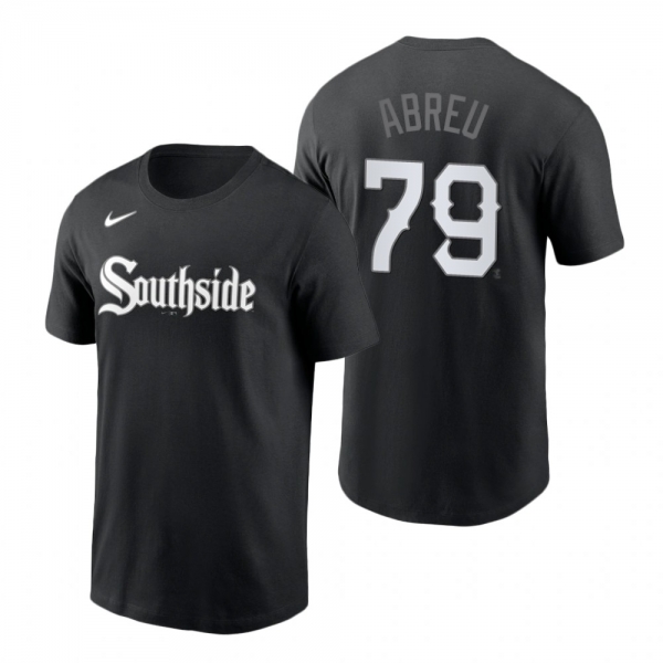 Chicago White Sox Jose Abreu Black 2021 City Connect Wordmark T-Shirt