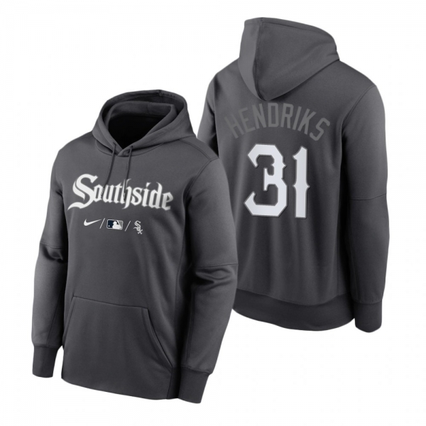 Chicago White Sox Liam Hendriks Anthracite 2021 City Connect Performance Hoodie