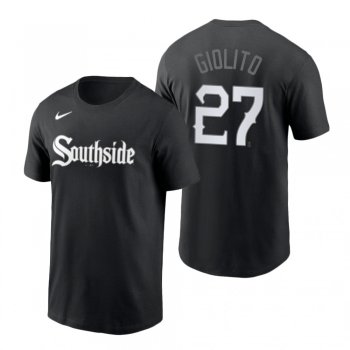 Chicago White Sox Lucas Giolito Black 2021 City Connect Wordmark T-Shirt