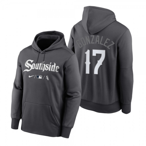 Chicago White Sox Luis Gonzalez Anthracite 2021 City Connect Performance Hoodie