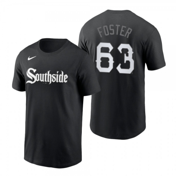 Chicago White Sox Matt Foster Black 2021 City Connect Wordmark T-Shirt