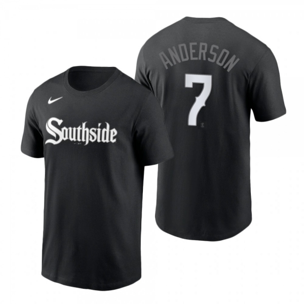 Chicago White Sox Tim Anderson Black 2021 City Connect Wordmark T-Shirt