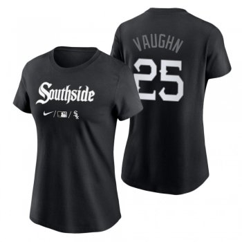 Women's Chicago White Sox Black 2021 City Connect Andrew Vaughn T-Shirt