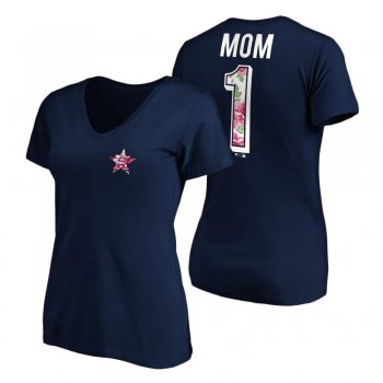 Women's Houston Astros Navy V-Neck T-Shirt 2021 Mother's Day