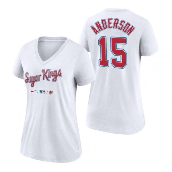 Women's Miami Marlins White 2021 City Connect Brian Anderson T-Shirt