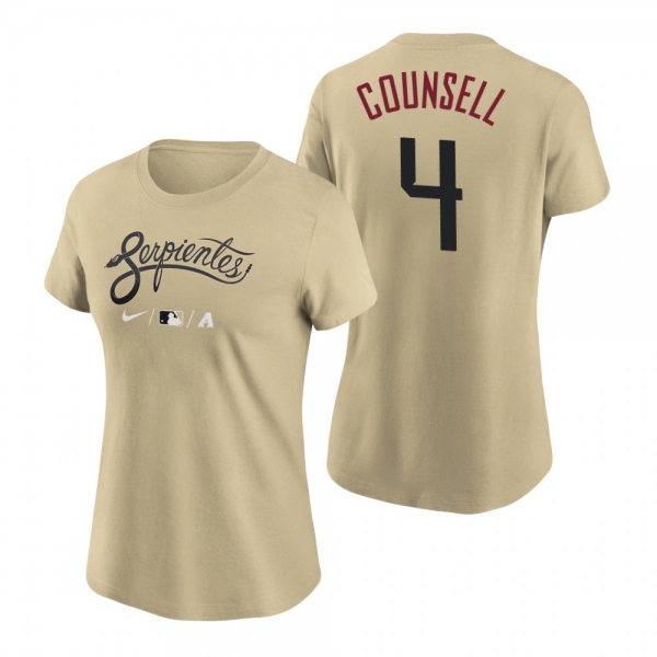 Women's Arizona Diamondbacks Gold 2021 City Connect Craig Counsell T-Shirt