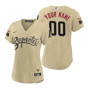 Women's Arizona Diamondbacks Custom Gold 2021 City Connect Replica Jersey