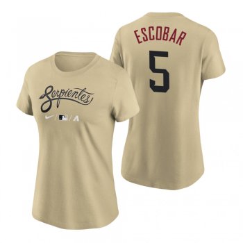 Women's Arizona Diamondbacks Gold 2021 City Connect Eduardo Escobar T-Shirt