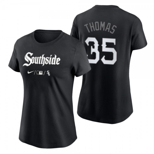 Women's Chicago White Sox Black 2021 City Connect Frank Thomas T-Shirt