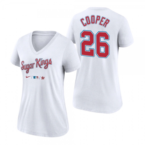 Women's Miami Marlins White 2021 City Connect Garrett Cooper T-Shirt