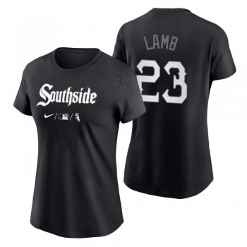 Women's Chicago White Sox Black 2021 City Connect Jake Lamb T-Shirt