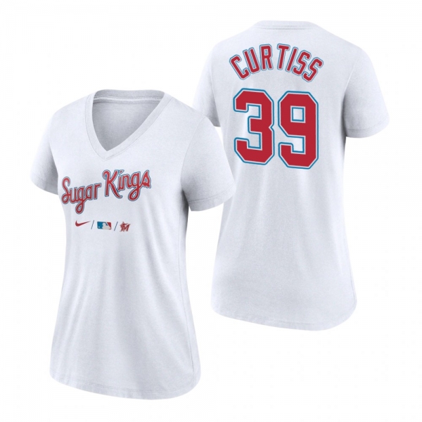 Women's Miami Marlins White 2021 City Connect John Curtiss T-Shirt